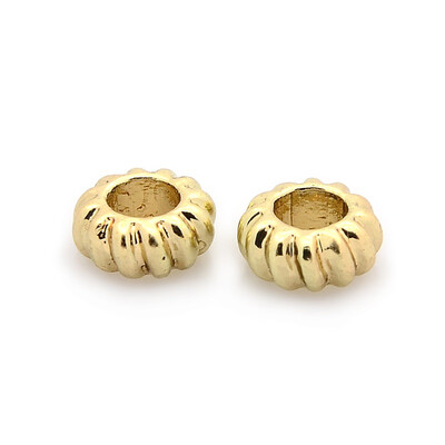 

Nickel Free & Lead Free Unfading Alloy European Beads Large Hole Rondelle Beads Golden 10x5mm Hole 45mm