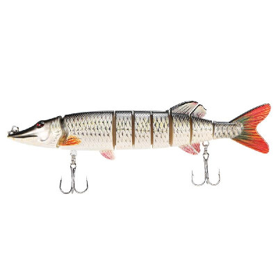 

8" 20cm 66g Lifelike Multi-jointed 8-segement Pike Muskie Fishing Lure Swimbait Crankbait Hard Bait Fish Treble Hook Tackle