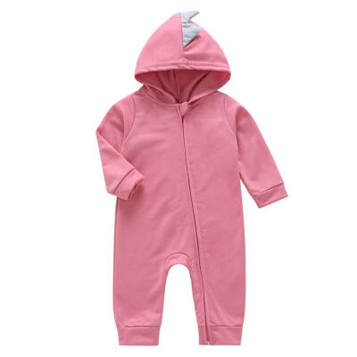 

Solid Color Slanted Zipper Casual Baby Rompers Spring Sports Daily Wear