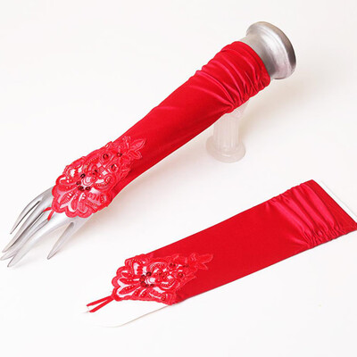 

Wedding Bridal Long Lace Beaded Gloves Elegant Princess Wedding Accessories Gloves Accessory Party