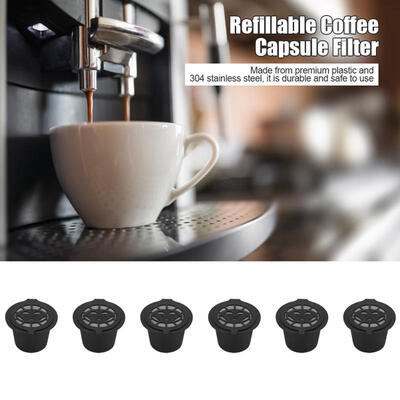 

Greensen 6Pcs Plastic&Stainless Steel Refillable Reusable Coffee Capsule Filters Baskets Replacement