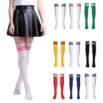 

Men Women&39s Sport football Soccer Stripe Long Socks Over Knee High Sock Baseball