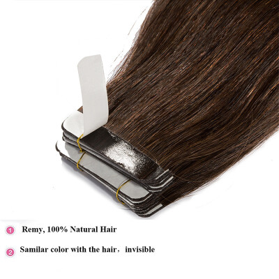 

Tape in Human Hair Extensions Highlight Balayage Long Straight Seamless Skin Weft Glue in Hairpieces Invisible 40pcs