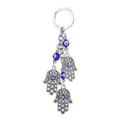 

Crystal Hand Blue Eye Dream Catcher Pendant Keychain Rhinestone Key Chain Car Key Buckle Keyring