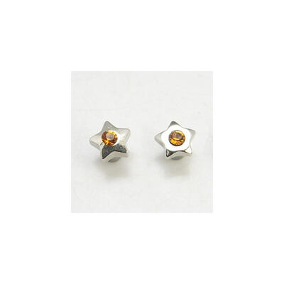 

Alloy Rhinestone Stud Earring with Magnet Pins Grade A Star LtColTopaz 8x8mm Pin 4x2mm
