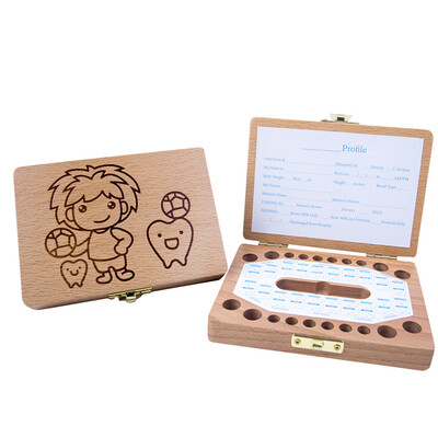 

Gobestart Kids Boy&Girl Tooth Box Wood Storage Organizer Baby Save Milk Teeth Collecting