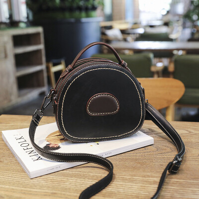 

Summer new small bag female 2019 new small round bag leather handbag fashion wild shoulder slung handbag