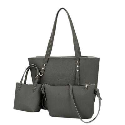 

3pcsset Solid Color Rivet Women Shoulder Crossbody Totes Top-handle Bags