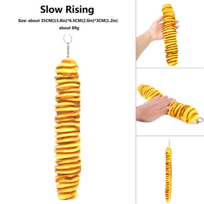 

YIWULASimulation Caterpillar Bread Slow Rising Squeeze Relieve Stress Toy Keychain