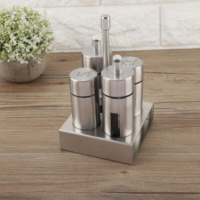 

Greensen Stainless Steel Salt Pepper Spice Condiment Bottle Set Seasoning Container