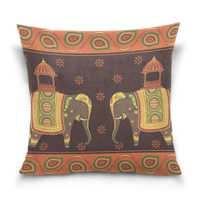 

ALAZA Throw Pillow Cover 16 X 16 inch Cushion Cover with Elephant Printed Pillowcase