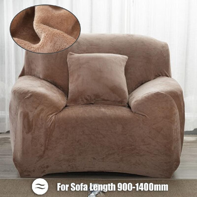 

Winter Warm Sofa Cover Solid Color Plush Sofa Slipcover Full Cover All-inclusive Elastic Sofa Protector Washable