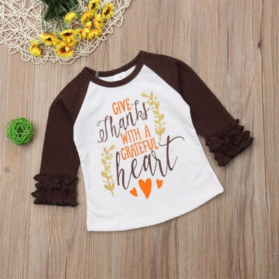 

Toddler Kids Little Girl THANKSGIVING T Shirt Long Sleeve Blouse Shirt Tops Party Clothes Outfits