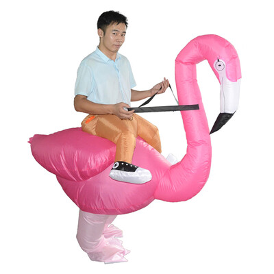 

Flamingo Inflatable Costume Blow Up Inflatable Fancy Dress Cosplay Party Stage Performance Props for Children
