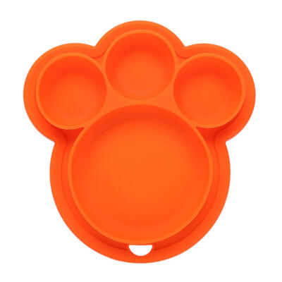 

Kids Silicone Bear Paw Dinner Feeding Tableware Hanging Hole Children Bowl