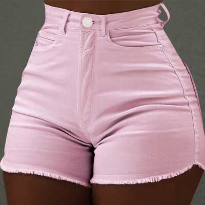 

Tailored Women Summer Daily Causal Pocket Soild High Waist Slim Fit Short Length Pants