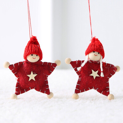 

Christmas Plush Knitting Pendant Doll Xmas Tree Hanging Ornament Home Party Decoration
