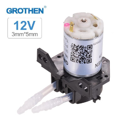 

GROTHEN DC 12V Dosing Pump Peristaltic Pump Mini Water Liquid Pump Peristaltic Tube Head Self-Priming Function for Aquarium Lab Ch