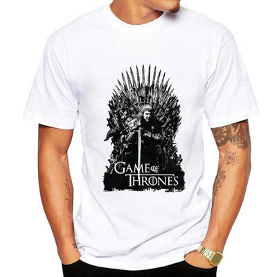 

New Summer T-Shirts The Right Games Ice And Fire Songs Short Sleeve T-Shirt O-Neck Men Women Modal White Shirts