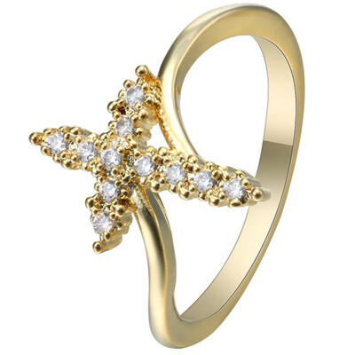 

Special Natural White Sapphire 925 Sterling Silver Cross Ring For Women Size 5-10