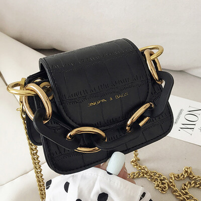 

Womens bag oblique satchel about 2019 new fashion Korean version of the chain crocodile print fan you zero wallet