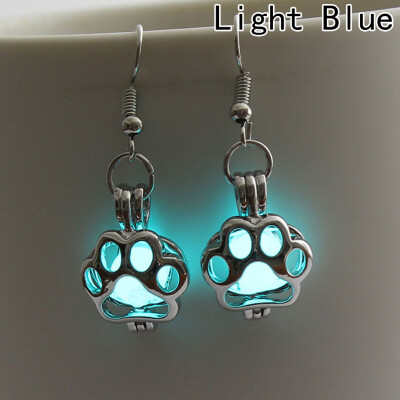 

Hollow Cat Claw Earrings Simple Luminous Beads Earrings Women Cute Jewelry