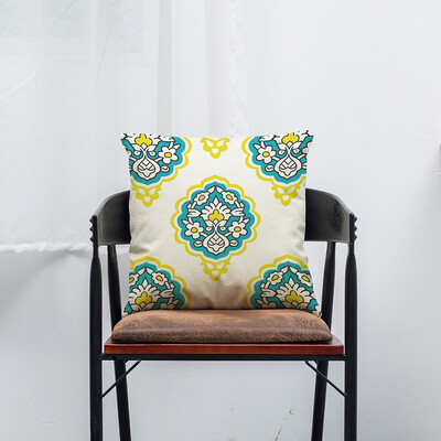 

〖Follure〗Color Geometric Lines Cotton Linen Throw Pillow Case Cushion Cover Home Decor A