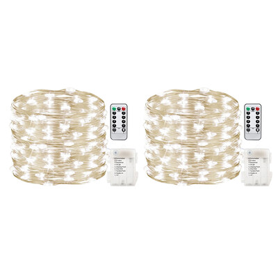 

〖Follure〗2Pcs Outdoor 5M 50 LEDs Waterproof Batteries Home Decoration Parties Wedding WH