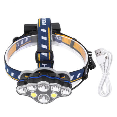 

Greensen Outdoor Aluminium Alloy Camping 8-Lamp USB Charging Strong Light Headlamp without Battery
