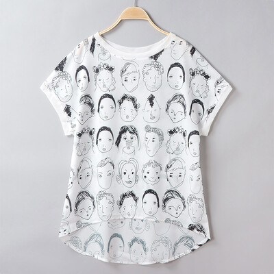 

Nomeni Womens Summer Short Sleeve O Neck Printed Casual Tee Shirt Top Blouse