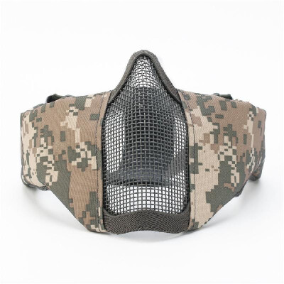 

ZL-V12 Half-face Mesh Mask Impact-resistance Protective Mask Ear Protection Carbon Steel Mesh for Outdoor CS Paintball Match Tacti