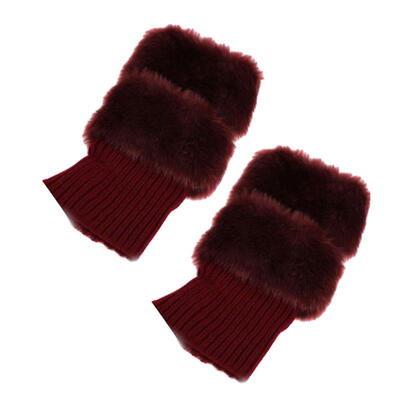 

Winter Women Warm Faux Fur Crochet Knit Leg Warmers Boot Socks Toppers Cuffs