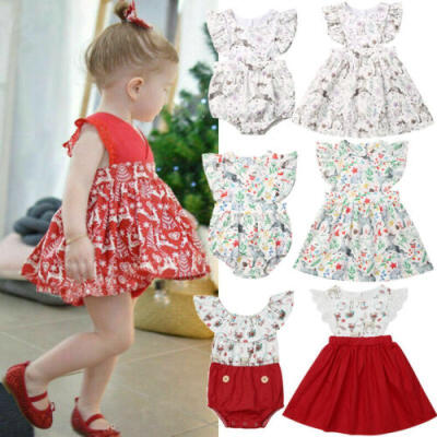 

AU Christmas Toddler Baby Girl Sister Matching Clothes Deer Romper Dress Outfits