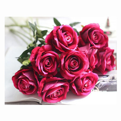 

FUNNYBUNNY artificial roses wedding supplies artificial plants flannel rose artificial flowers home decoration crafts 7colors