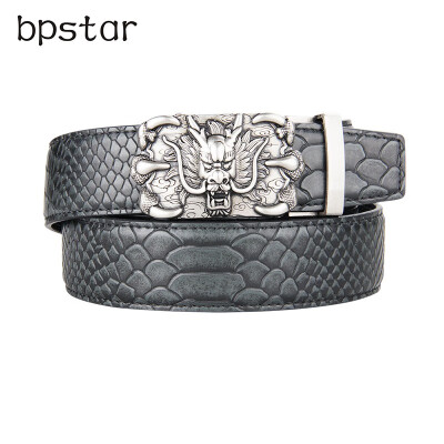 

bpstar Mens automatic buckle real leather belt