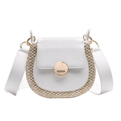 

New fashion bag female texture retro small square bag metal patch ladies shoulder diagonal package