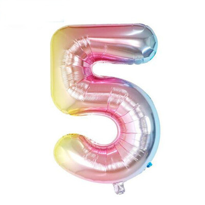 

FUNNYBUNNY Creative 40 Inch Gradient Color Digital Aluminum Balloon Birthday Wedding Decoration Birthday Balloons