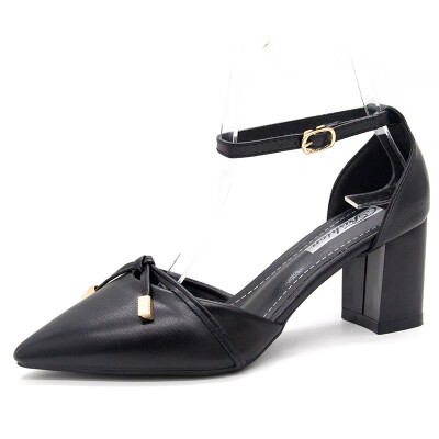 

In summer Korean version of Joker pointed shoes women chic thick with red Joker fairy high heels tide