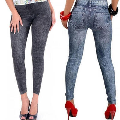 

Womens Skinny Leggings Slim Faux Denim Jeans Jeggings High Stretchy Pencil Pants