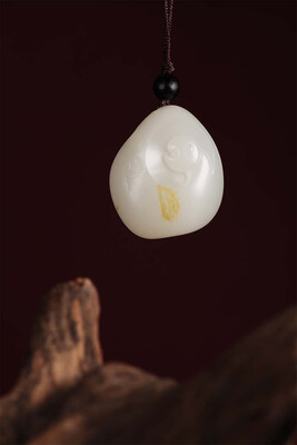 

WANYANSHAOHUA Xinjiang Hetian Seeds White Jade Ornament Jewelry Pendant 18342-8059