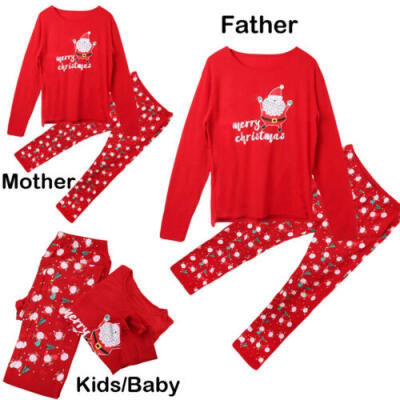 

Christmas Family Matching Pyjamas PJS Set Xmas Santa Sleepwear Nightwear Gift