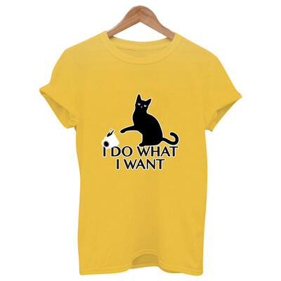 

Starmoon Women Summer Vintage Cat Print Tee Shirt Short Sleeve T-shirts Top Blouse