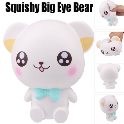 

YIWULASquishy Cartoon Big Eye Bear Slow Rising Squeeze Phone Straps Ballchains Toys