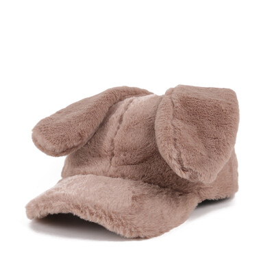 

Autumnwinter hat womens plush rabbit ear baseball cap day is sweet cute cap student ear protection warm hat