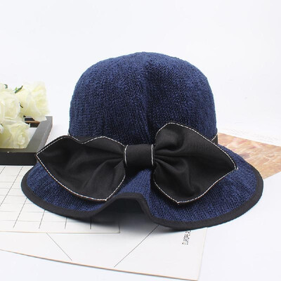 

New Fashion Women Sun Straw Hat Bowknot Wide Brim Outdoor Foldable Beach Shade Hats