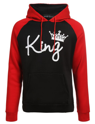 

Hooded Sweatshirts Raglan King Queen Long Sleeve Hoodie Lovers Couple Matching Hoodies