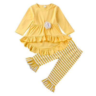 

Children Girl Irregular Hem Party Swallow Tail Dress Pants 2pcs Clothes Set