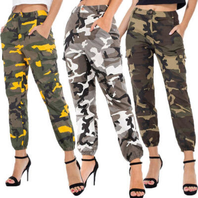 

Womens Soild Cargo Trousers Casual Pants Military Army Combat Camouflage Pants