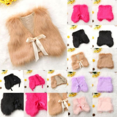 

Kids Girls Winter Faux Fur Vest Waistcoat Girl Xmas Coat Outwear Jacket