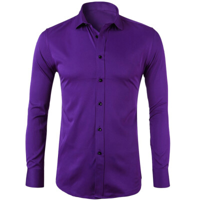 

Tailored Men Casual Summer Solid Button Long Sleeve Turn-down Collar T-Shirt Top Blouse